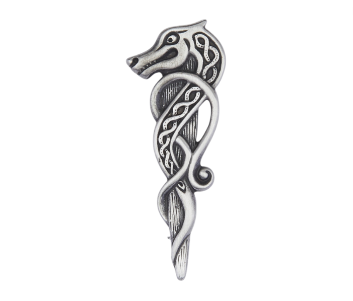 Matte Pewter Celtic Beast Kilt Pin