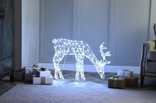 White LED 2D 92cm Stag Decoration