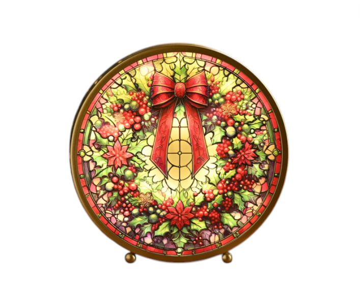 LED Stained Glass Round Wreath