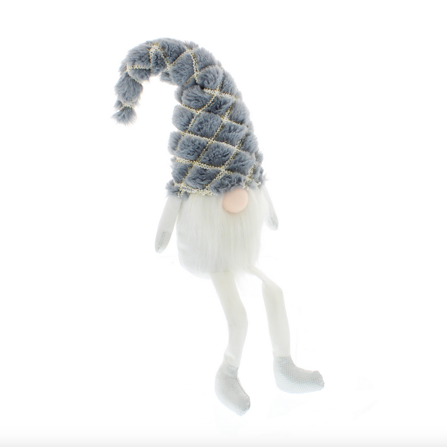 55cm Dangly Leg Fabric Blue & White Gonk