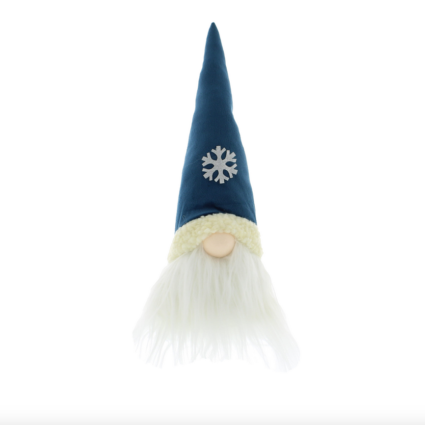 32cm Sitting Fabric Blue & White Gonk