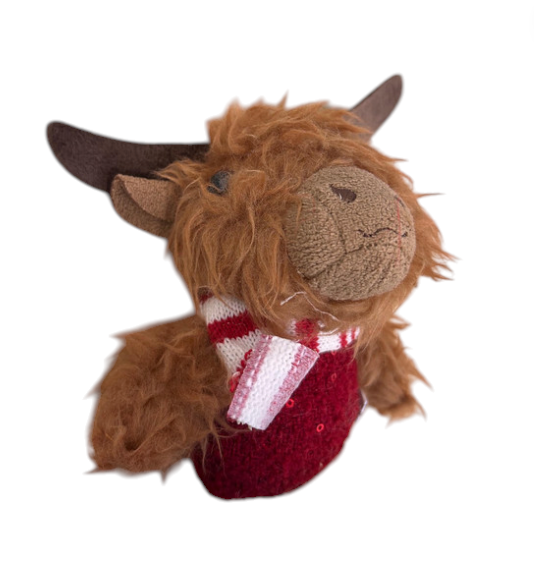 Red Highland Cow Christmas Hanger
