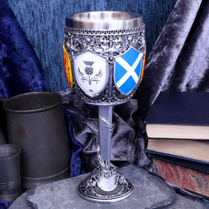 Scottish "Goblet Of The Brave" Thistle Saltire Lion Rampant Shield Drinking Vessel