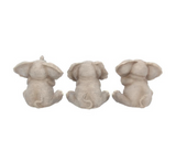 Three Wise Baby Elephants - Hear No, Speak No, See No Evil Figurines