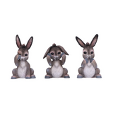 Three Wise Donkeys - Hear No, Speak No, See No Evil Figurines