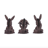 Three Wise Donkeys - Hear No, Speak No, See No Evil Figurines