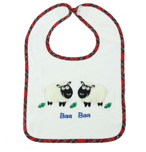 Super Cute "Baa Baa" Scottish Sheep Baby Embroidered Bib