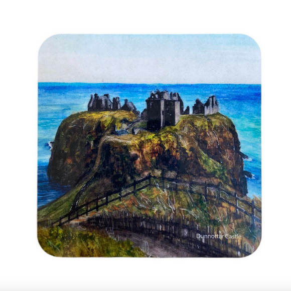 Kimberley Art Hand Painted Watercolour Scottish Coaster - Dunnottar Castle