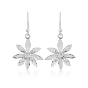 Stunning Scottish Allium Flower Sterling Silver Dangle Drop Earrings