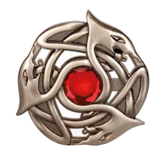 Antique Serpent Plaid Brooch Coloured Stone Insert