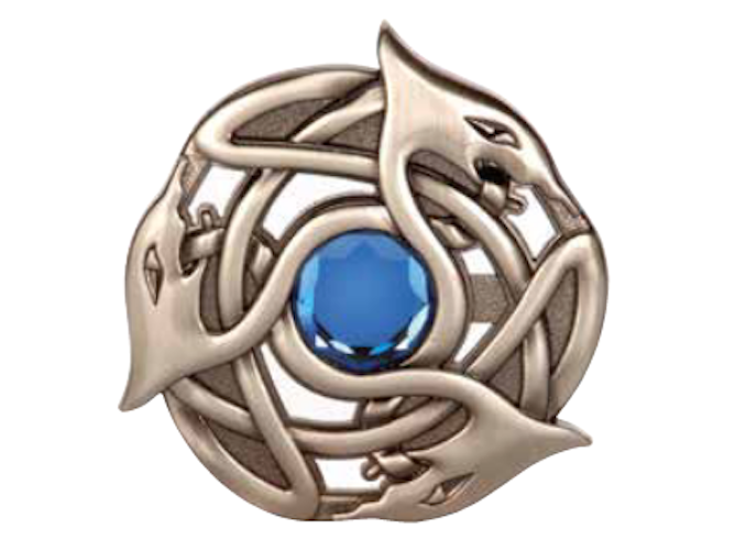 Antique Serpent Plaid Brooch Coloured Stone Insert