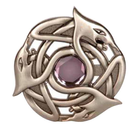 Antique Serpent Plaid Brooch Coloured Stone Insert