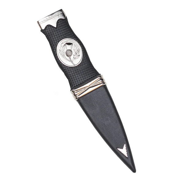 Simple Thistle Safety Sgian Dubh with Polished Chrome Detail