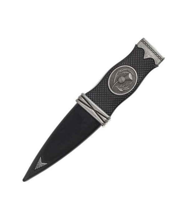 Simple Thistle Safety Sgian Dubh with Antique Chrome Detail