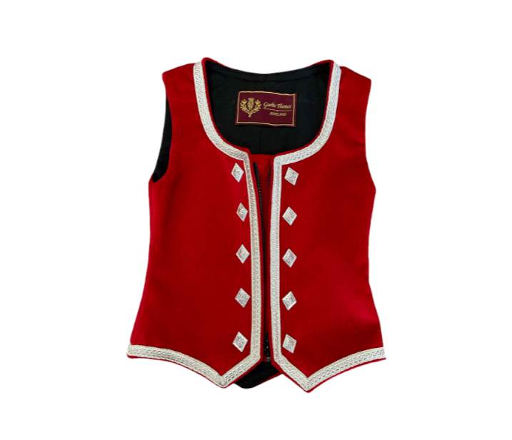 Highland Dancing Waistcoat in Red  - Size 24