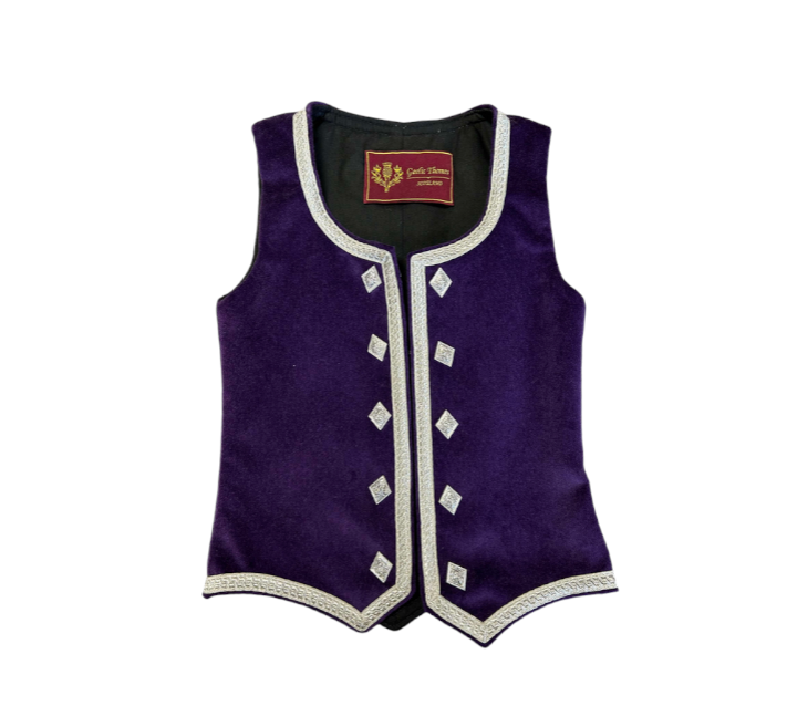 Highland Dancing Waistcoat in Purple  - Size 26
