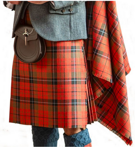 Lochcarron Mens Traditional 8 Yard Scottish Wool Strome Heavy Weight Kilt: F-J Tartans