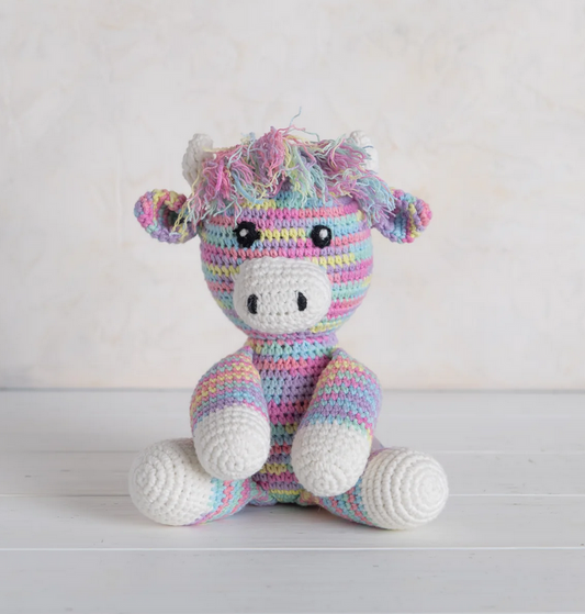 Crochet Rainbow Highland Cow