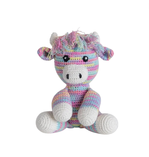 Crochet Rainbow Highland Cow