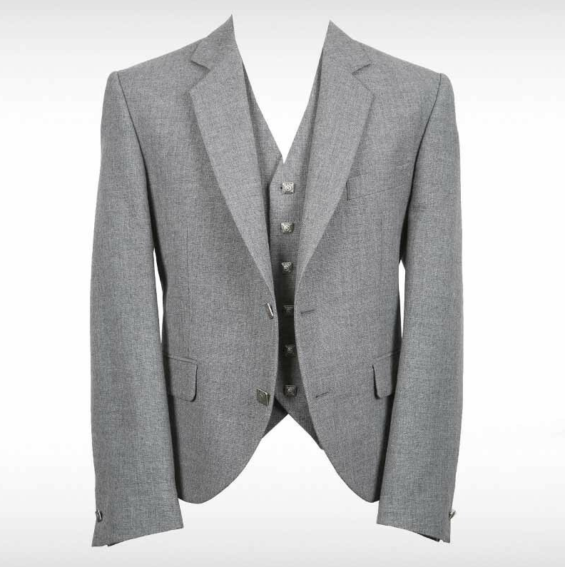 Pride Contemporary Light Grey Tweed Jacket & Waistcoat