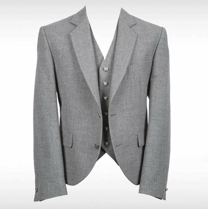 Pride Contemporary Light Grey Tweed Jacket & Waistcoat