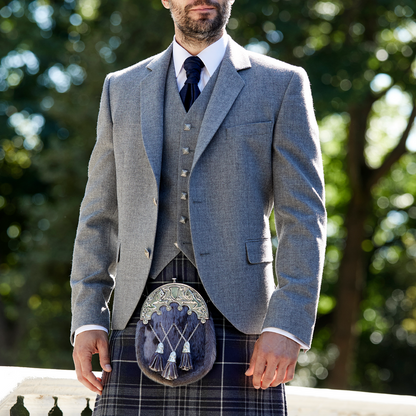 Pride Contemporary Light Grey Tweed Jacket & Waistcoat