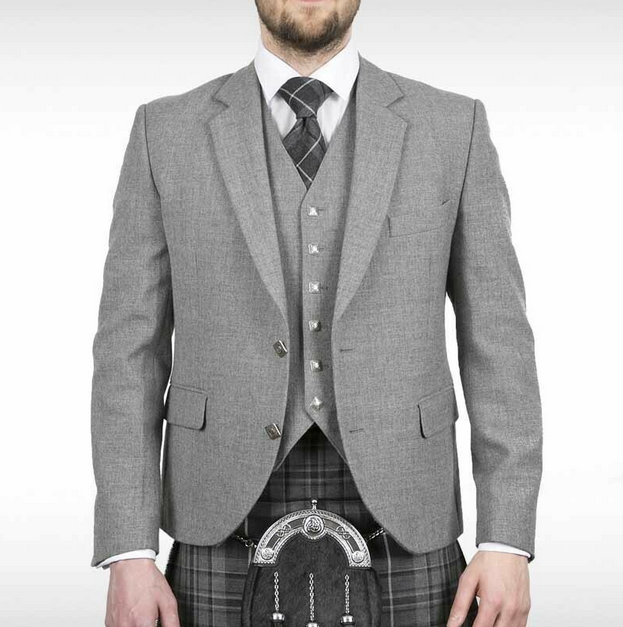 Pride Contemporary Light Grey Tweed Jacket & Waistcoat
