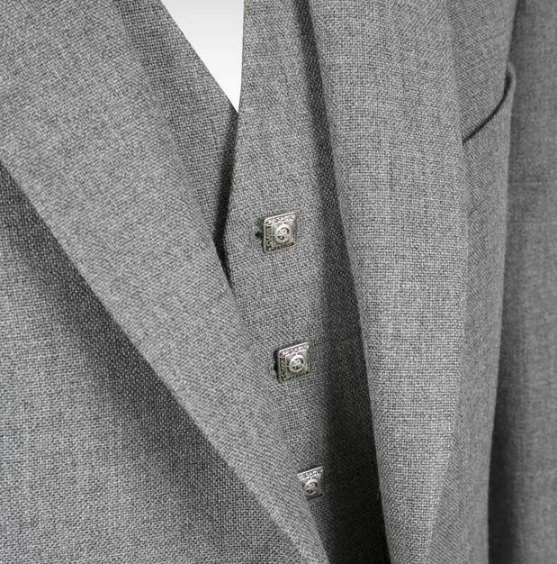 Pride Contemporary Light Grey Tweed Jacket & Waistcoat