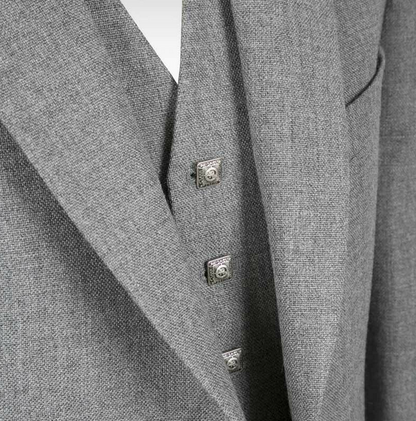 Pride Contemporary Light Grey Tweed Jacket & Waistcoat