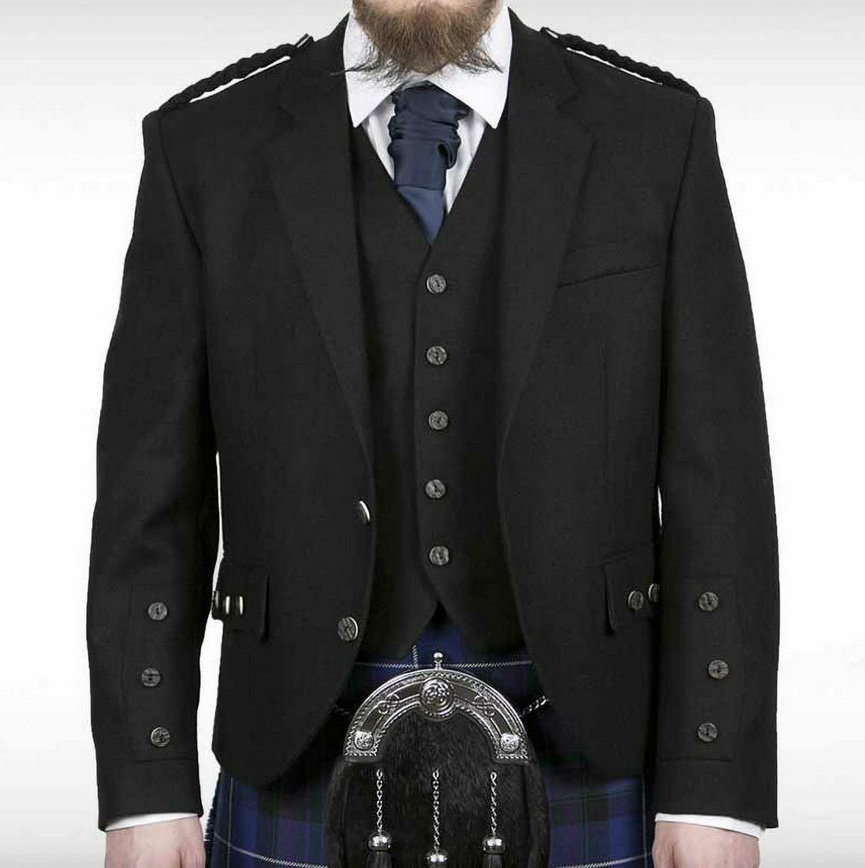 Pride Black Herringbone Crail Jacket & Waistcoat