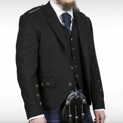 Pride Black Herringbone Crail Jacket & Waistcoat