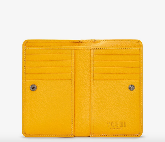 Mustard Yellow Leather Highland Cow Purse
