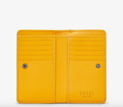 Mustard Yellow Leather Highland Cow Purse