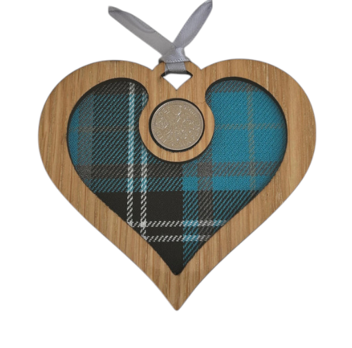 Wedding Heart Lucky Sixpence - 4 Tartans