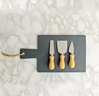 Slate Cheese Board Wiith 3 Cheese Knives