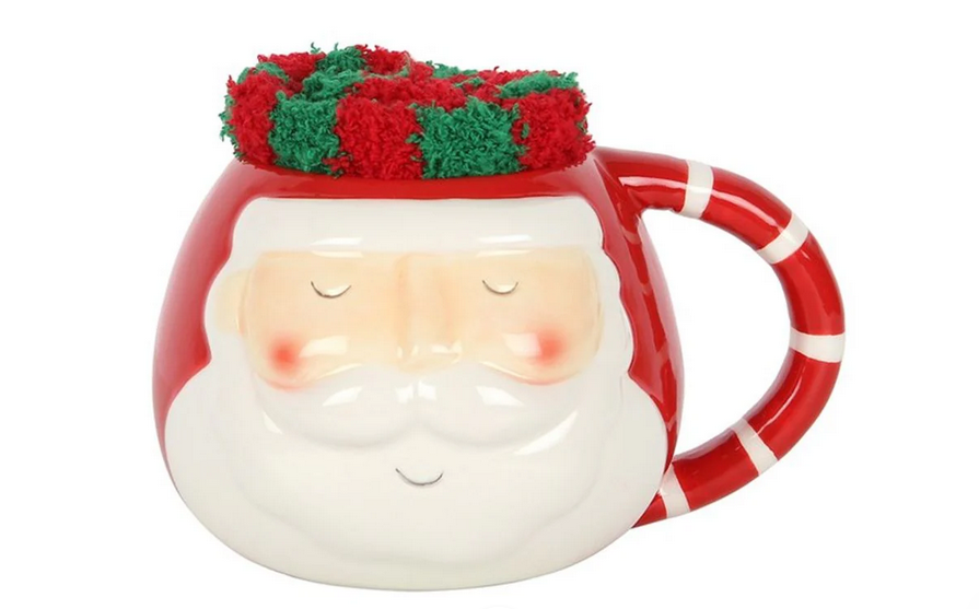 Santa Sock Mug Gift Set