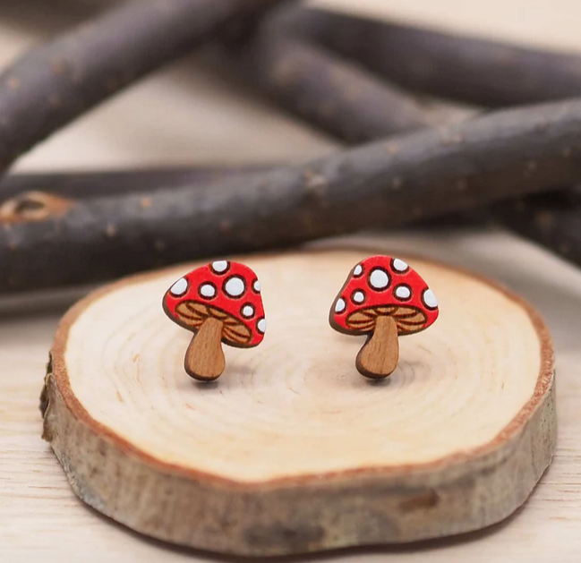 Mushroom Stud Earrings