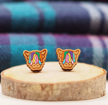 Multi-Coloured Highland Cow Earrings