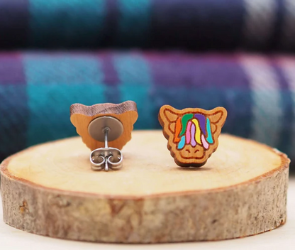 Multi-Coloured Highland Cow Earrings