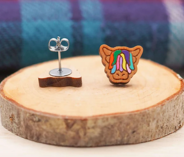 Multi-Coloured Highland Cow Earrings