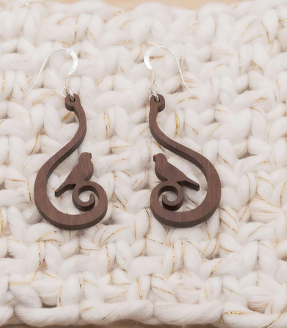 Swirling Bird Drop Earrings