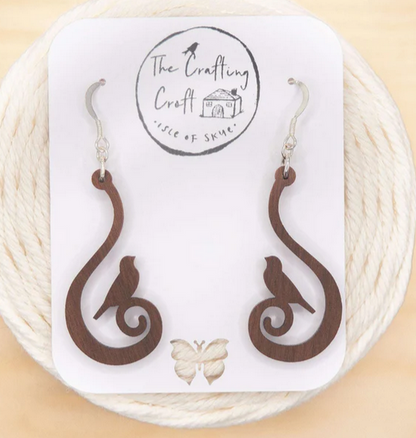 Swirling Bird Drop Earrings