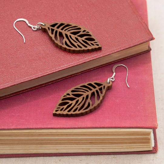 Leaf Skeleton Drop Earrings