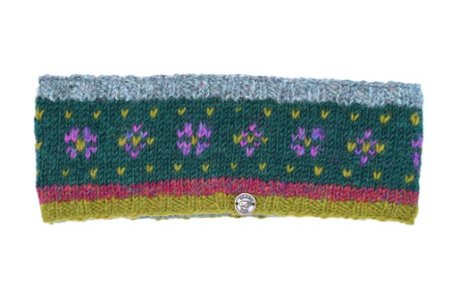 Flower Tick Headband - Green