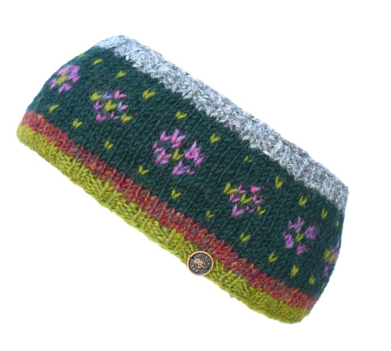 Flower Tick Headband - Green