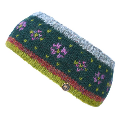Flower Tick Headband - Green