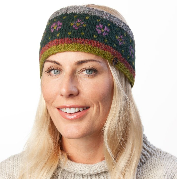 Flower Tick Headband - Green