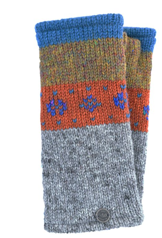 Flower Tick Wristwarmers - Orange