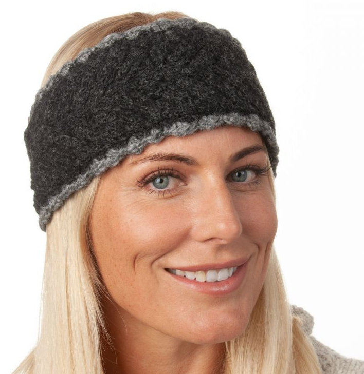 Lace Edge Headband - Dark Grey