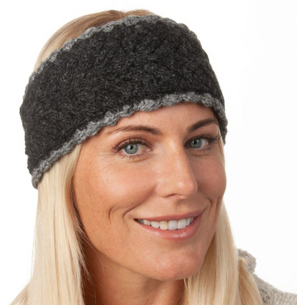Lace Edge Headband - Dark Grey